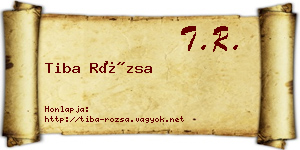 Tiba Rózsa névjegykártya